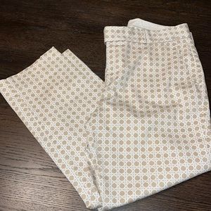 Banana Republic tan and white ankle pants size 12